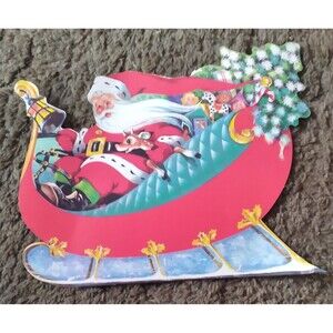 Lot  Vintage Christmas Die Cut Cutout Decorations Double Sided 12-14"  17 total